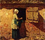 A Peasant Woman By A Barn by Anton Mauve